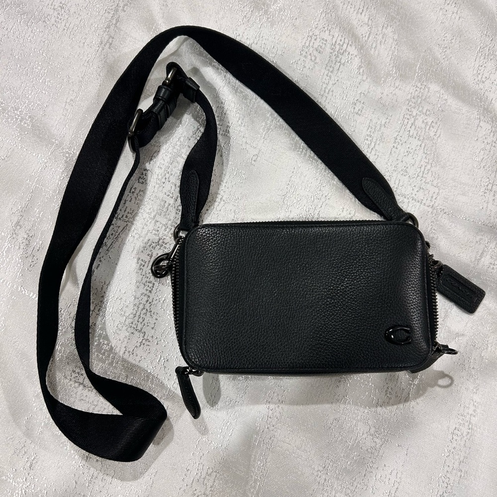 Coach Black and Brown Leather Crossbody Bag